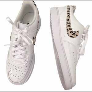 Nike Court Vision Low Animal Print Swoosh Sz 9.5